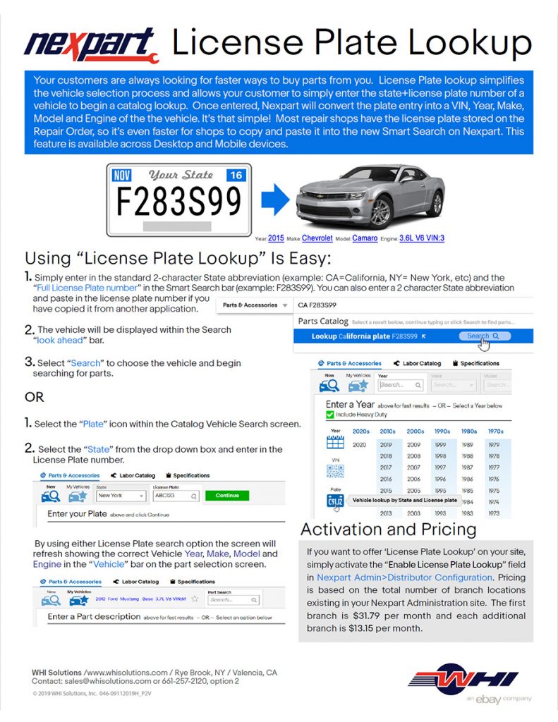 License Plate Lookup simplifies the vehicle selection process WHI Solutions